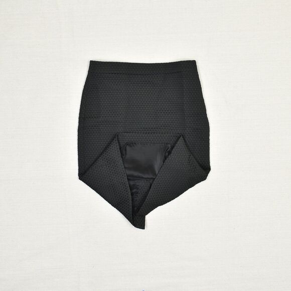 J. Crew Women Straight Skirt Zip Polyester Black Size 4 No.2 Textured - Picture 2 of 8